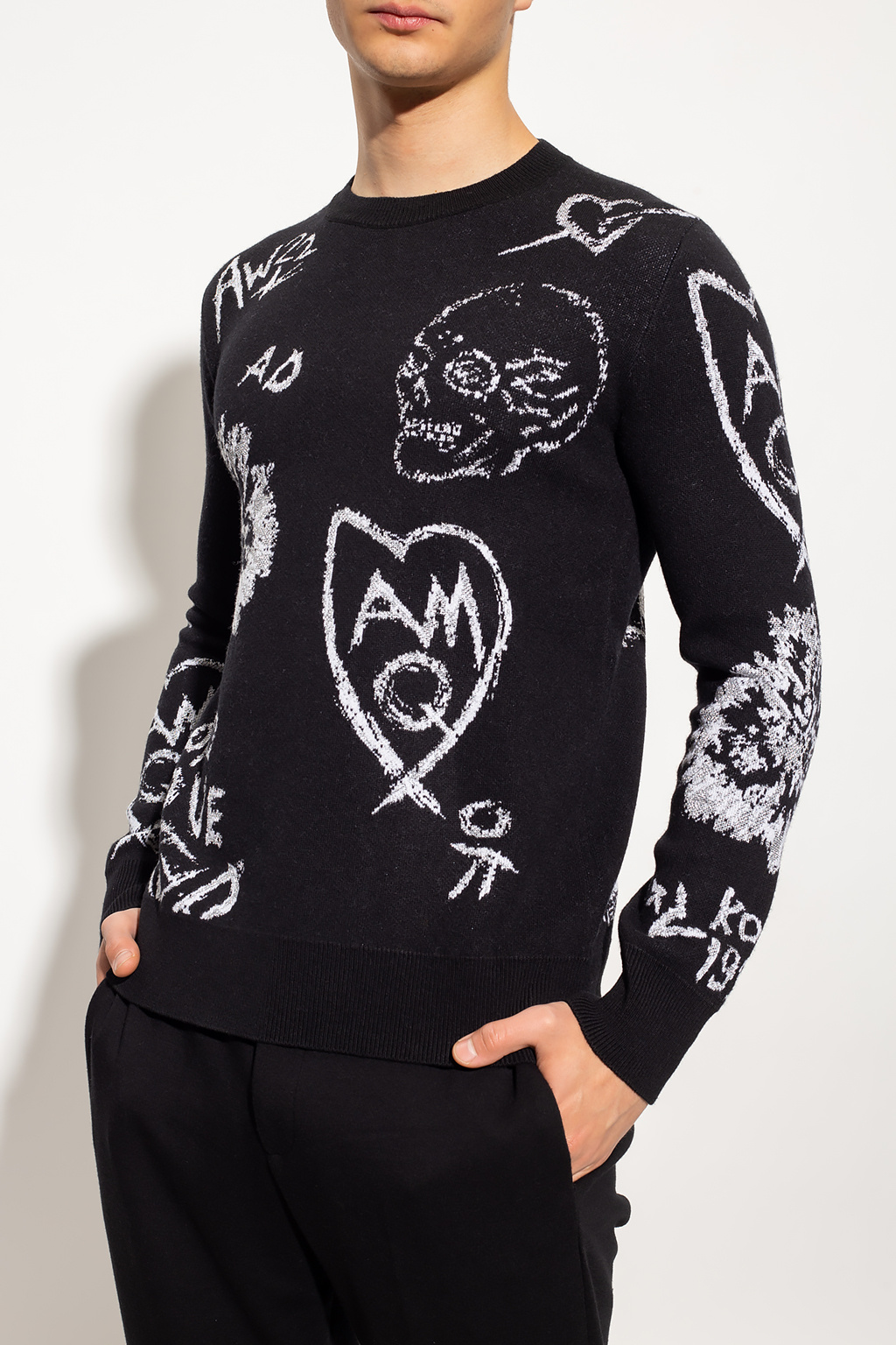 Alexander mcqueen embroidered on sale sweatshirt